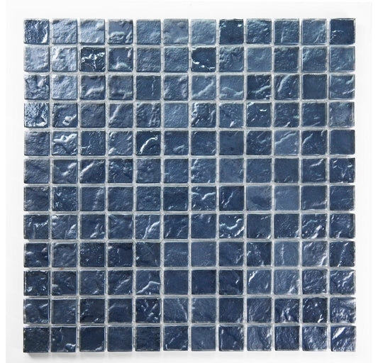 Crystal Soho Black 1x1 Glass Tile Fusion