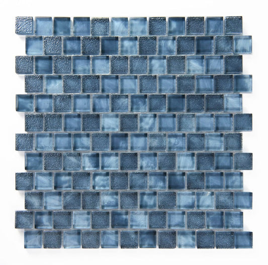 Crystal Stromboli Garden Blue 1x1 Brick Glass Tile Fusion