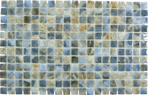Quattro Monte Carlo Blue 1x1 Glossy Glass Tile Fusion