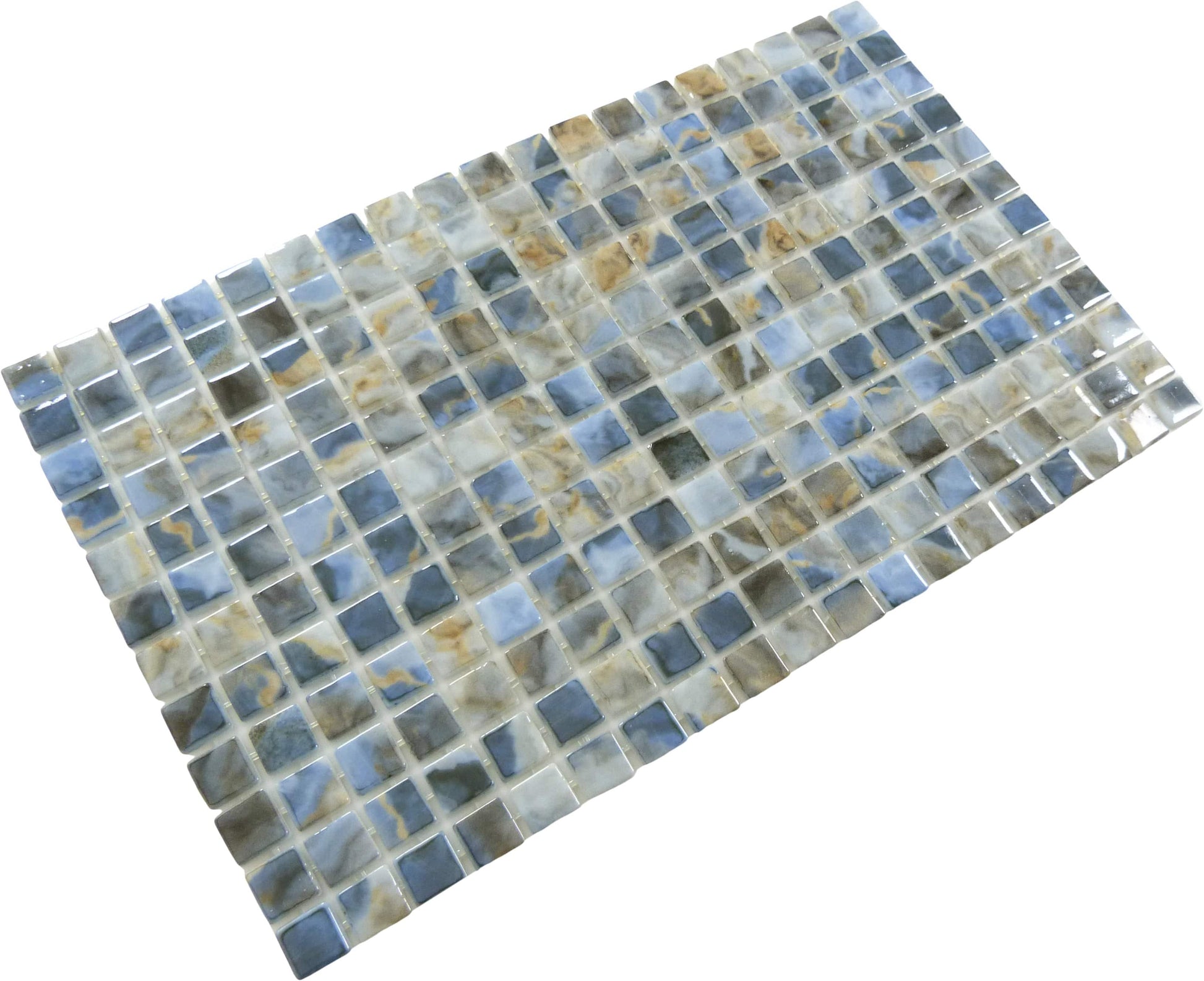 Quattro Monte Carlo Blue 1x1 Glossy Glass Tile Fusion