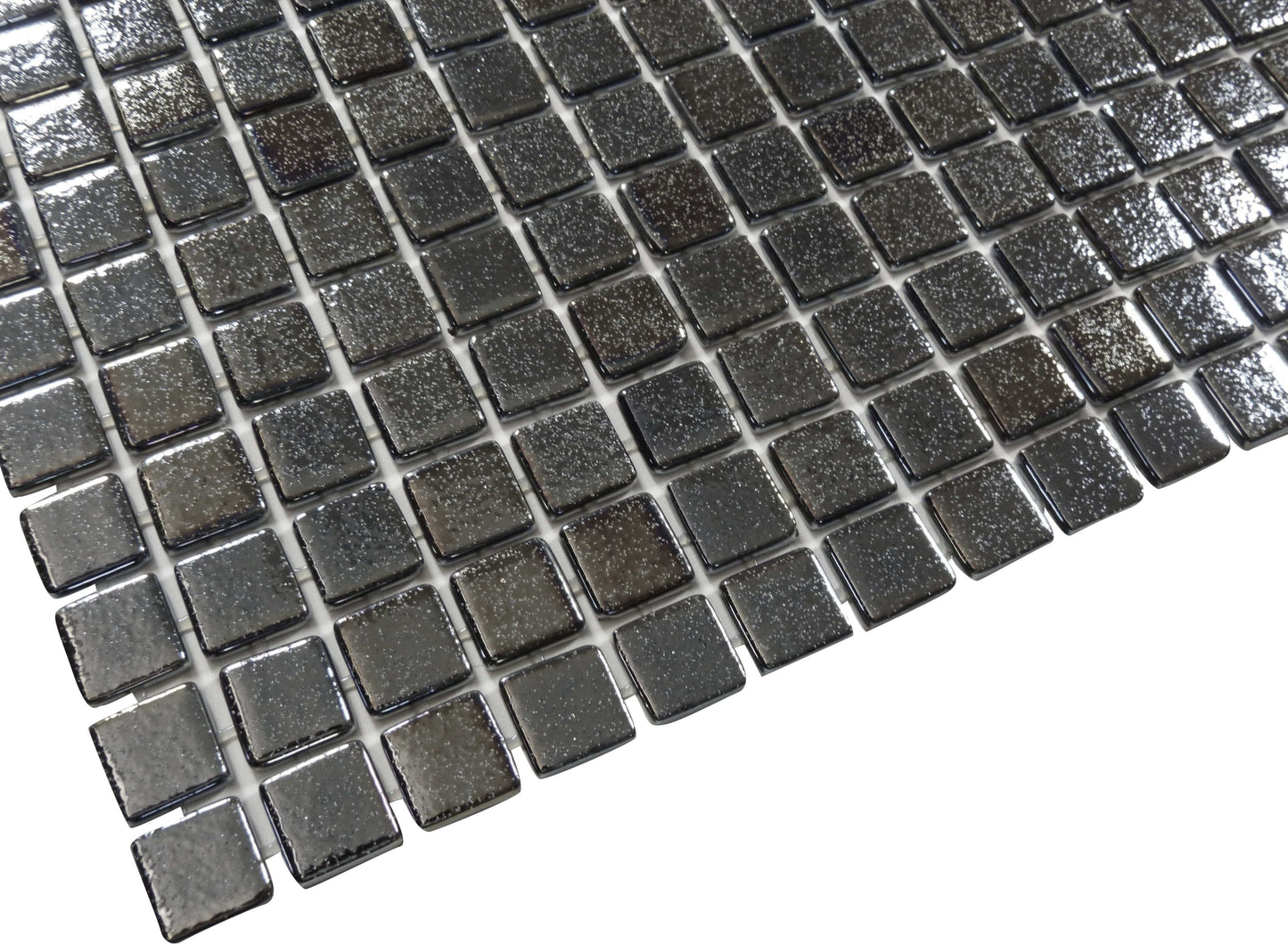 Zombie Black Anti Slip Glossy and Iridescent Glass Tile Fusion