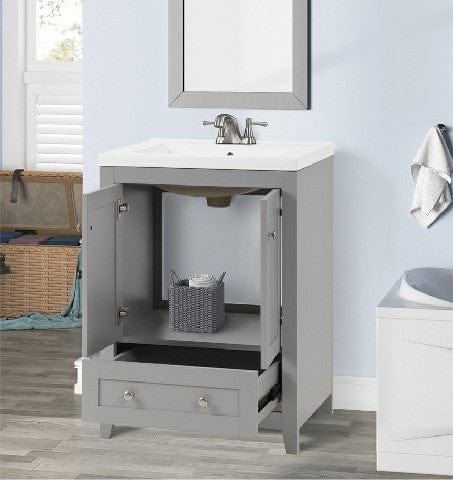 Adak 24" Light Gray Vanity Combo with Porcetain Top Horizon Tile
