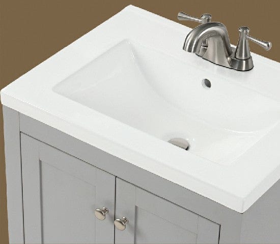 Adak 24" Light Gray Vanity Combo with Porcetain Top Horizon Tile