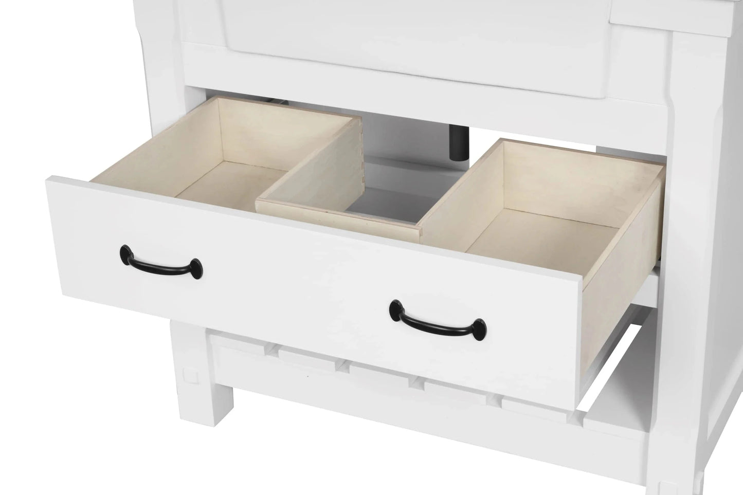 Farmington 36" White Open Shelf Vanity Set with Carrara Marble Top Horizon Tile