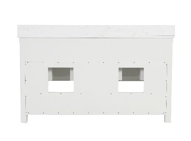 Farmington 60" White Vanity Combo with Authentic Italian Carrara Marble Top Horizon Tile
