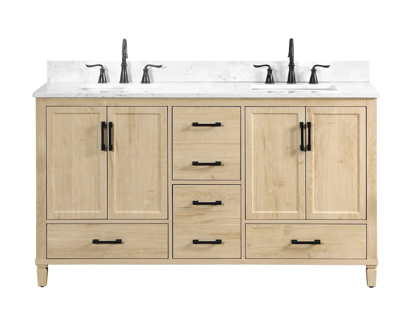 Hardin 60" Single Vanity With Carrara white Engineered Stone Top Horizon Tile