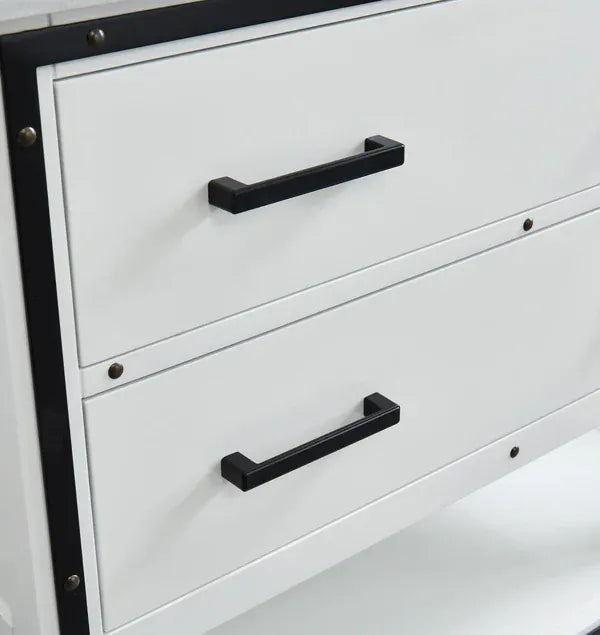 OasisTile Orlume 36" Dove White Vanity Combo with Turkey Marmara White Marble Top Horizon Tile