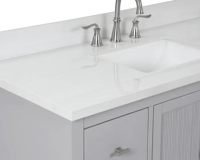 OasisTile Silvara 36" Light Gray Vanity Combo with Sintered Stone Top Horizon Tile