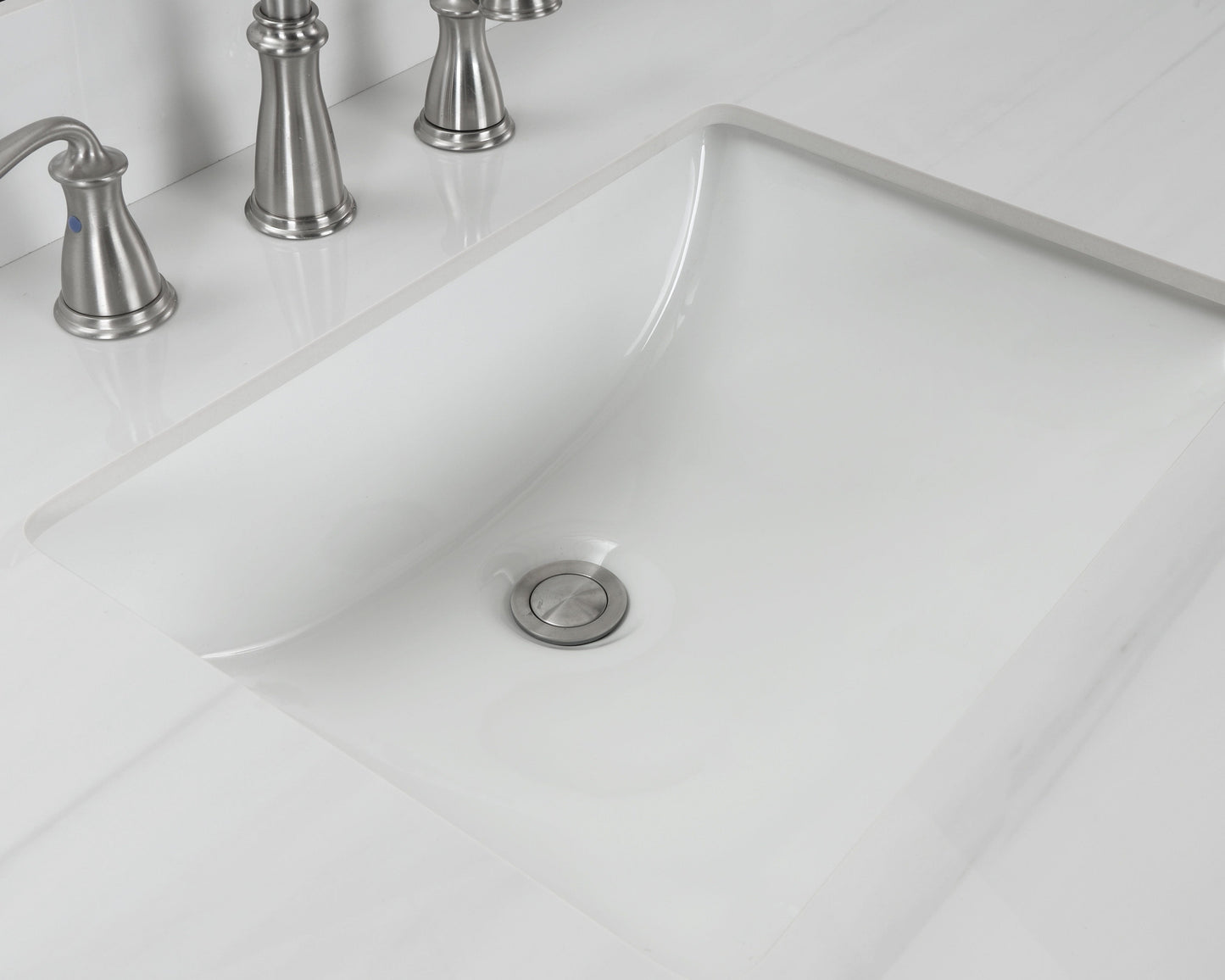Hollister 60" Light Gray Vanity Combo with Sintered Stone Top Horizon Tile