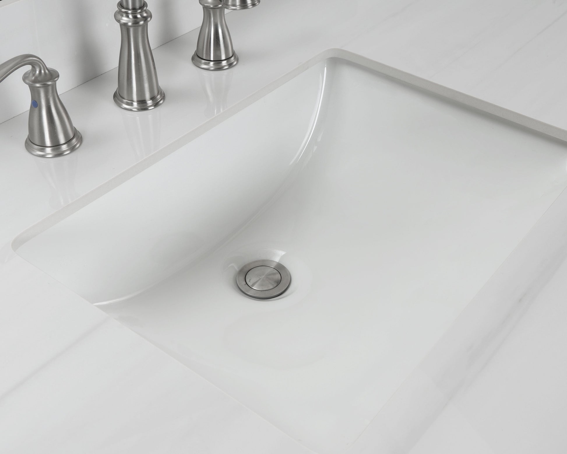 Hollister 60" Light Gray Vanity Combo with Sintered Stone Top Horizon Tile