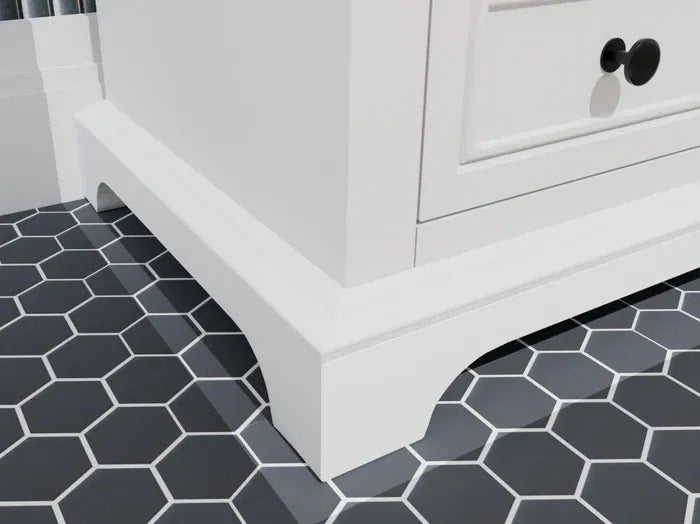 OasisTile Averra 36" White Single Sink Bathroom Vanity with Carrara Marble Vanity Top Horizon Tile