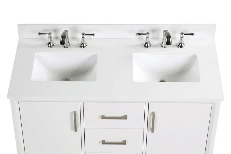 OasisTile Modare 48"Dove White Vanity Combo with Snow White Quartz Top Horizon Tile