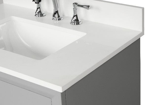 Luton 48" Light Gray Vanity Combo with Snow White Quartz Top Horizon Tile