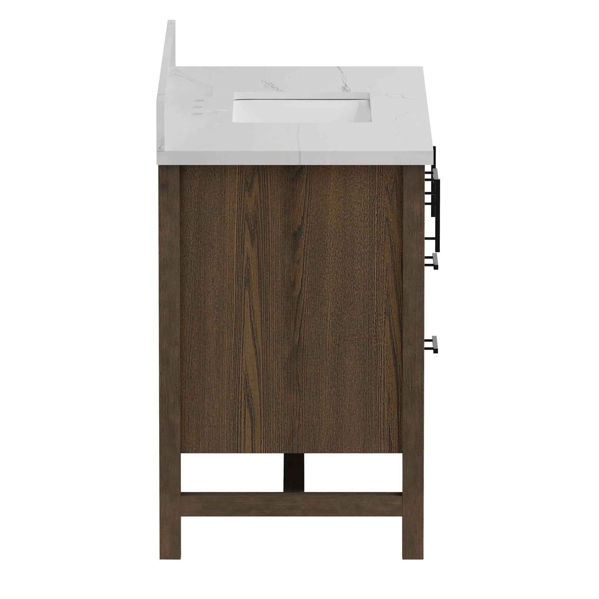 Solon 48“ Vanity Family Set with Calacatta Sintered Stone Top Horizon Tile