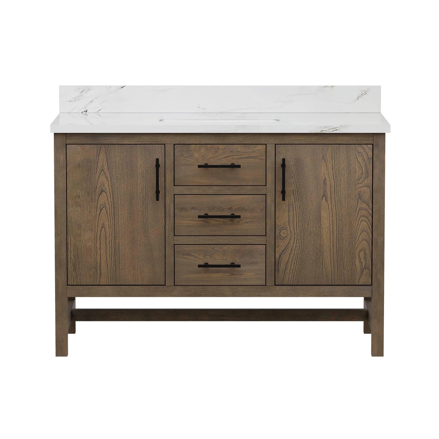 Solon 48“ Vanity Family Set with Calacatta Sintered Stone Top Horizon Tile