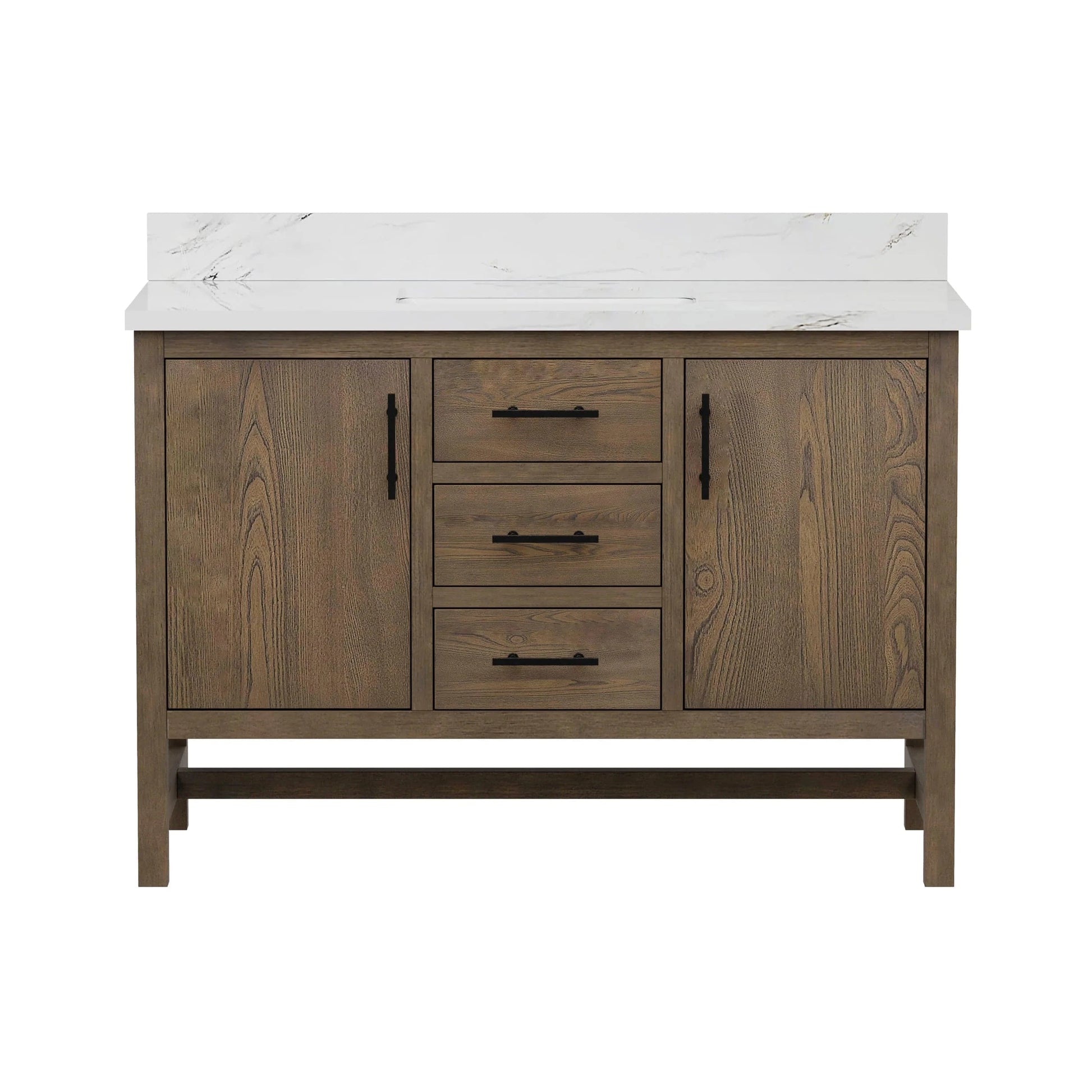Solon 48“ Vanity Family Set with Calacatta Sintered Stone Top Horizon Tile