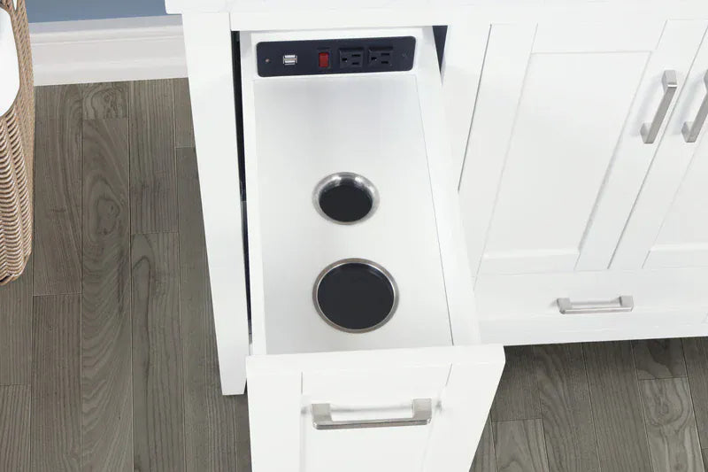 OasisTile Velora 42" Dove White Vanity Combo with Carrara White Engineered Stone Top Horizon Tile