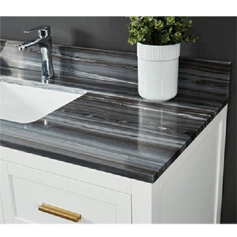 Ralph 48" Dove White Wall Mount Vanity Combo with Palissandro Blue Marble Top Horizon Tile