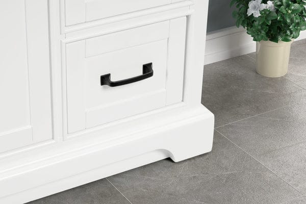 OasisTile VeraLuxe 36" White Vanity Set with Authentic Italian Carrara Marble Top Horizon Tile