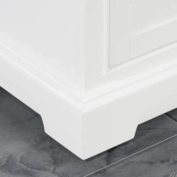 OasisTile VeraLuxe 60" White Vanity Set with Authentic Italian Carrara Marble Top Horizon Tile