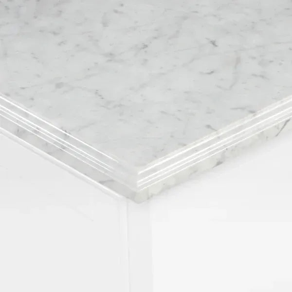 OasisTile VeraLuxe 60" White Vanity Set with Authentic Italian Carrara Marble Top Horizon Tile