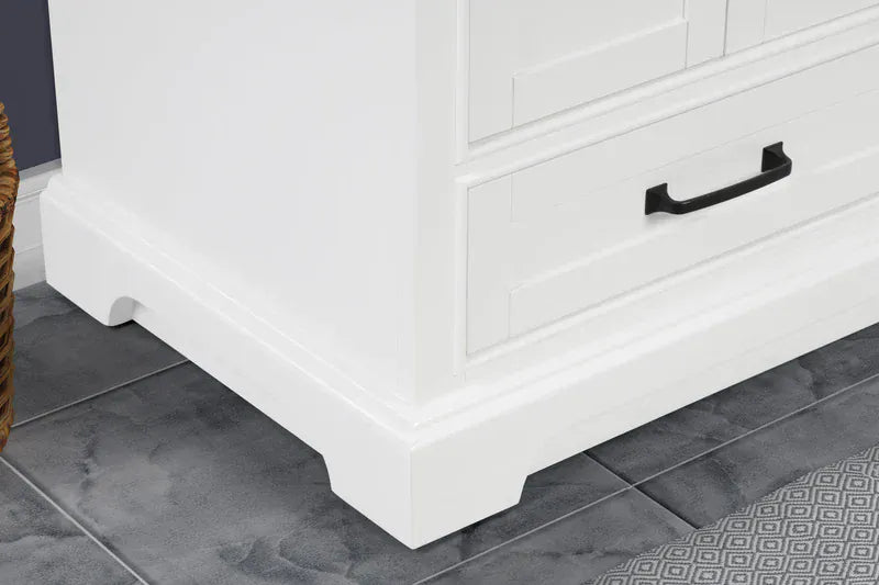 OasisTile VeraLuxe 60" White Vanity Set with Authentic Italian Carrara Marble Top Horizon Tile