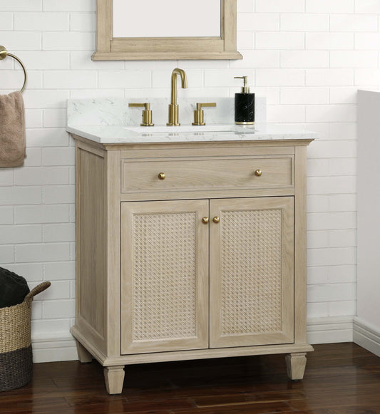 Ronnie 30" Vanity Set with Carrara White Quartz Top Horizon Tile