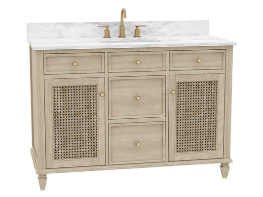 Ronnie 48" Vanity Set with Carrara White Quartz Top Horizon Tile