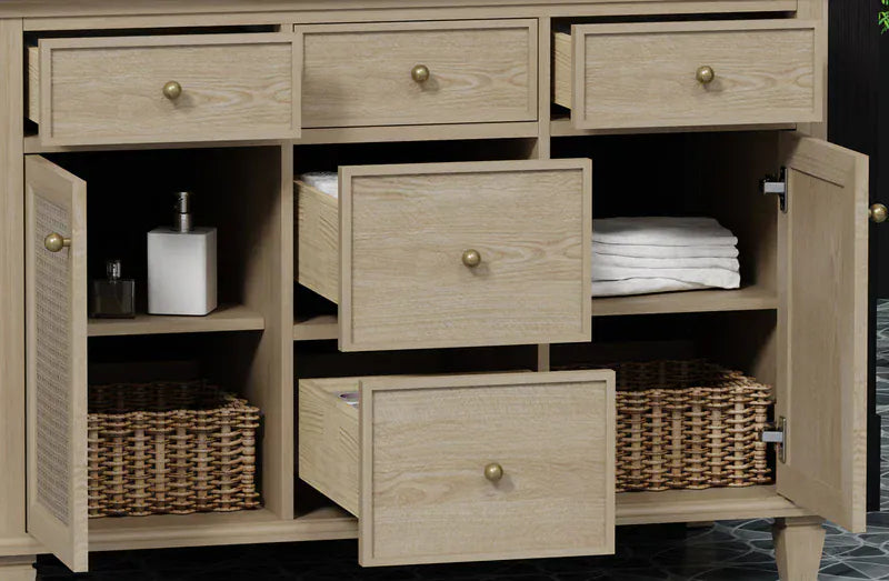 OasisTile Havenza 48" Vanity Set with Carrara White Quartz Top Horizon Tile