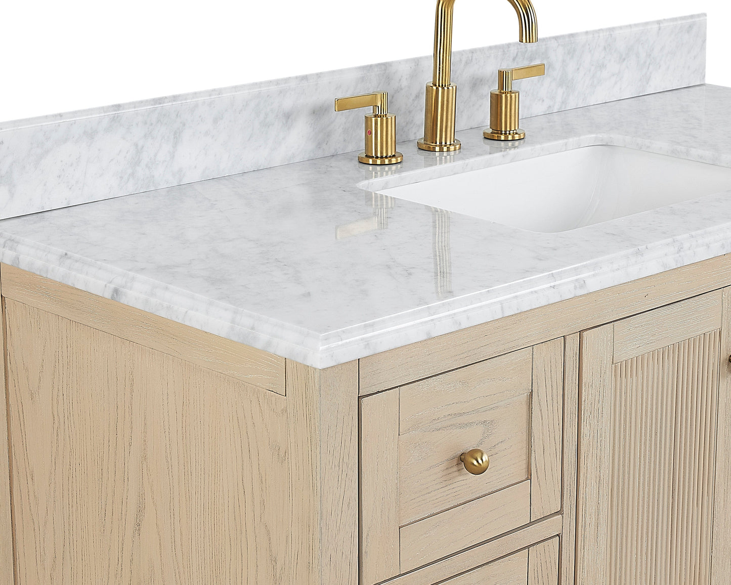 Salem 48" Double Vanity with Carrara White Marble Top Horizon Tile
