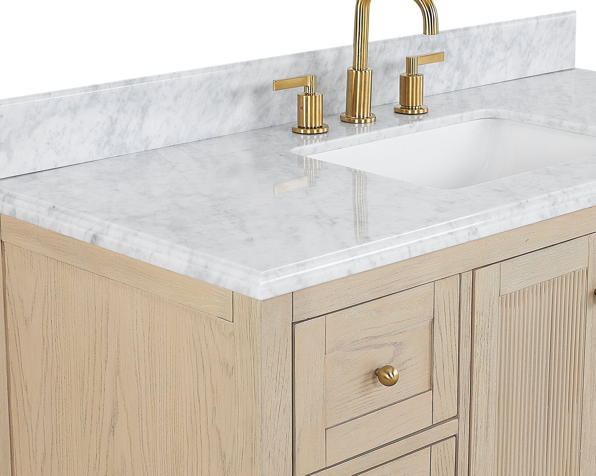 Salem 48" Double Vanity with Carrara White Marble Top Horizon Tile