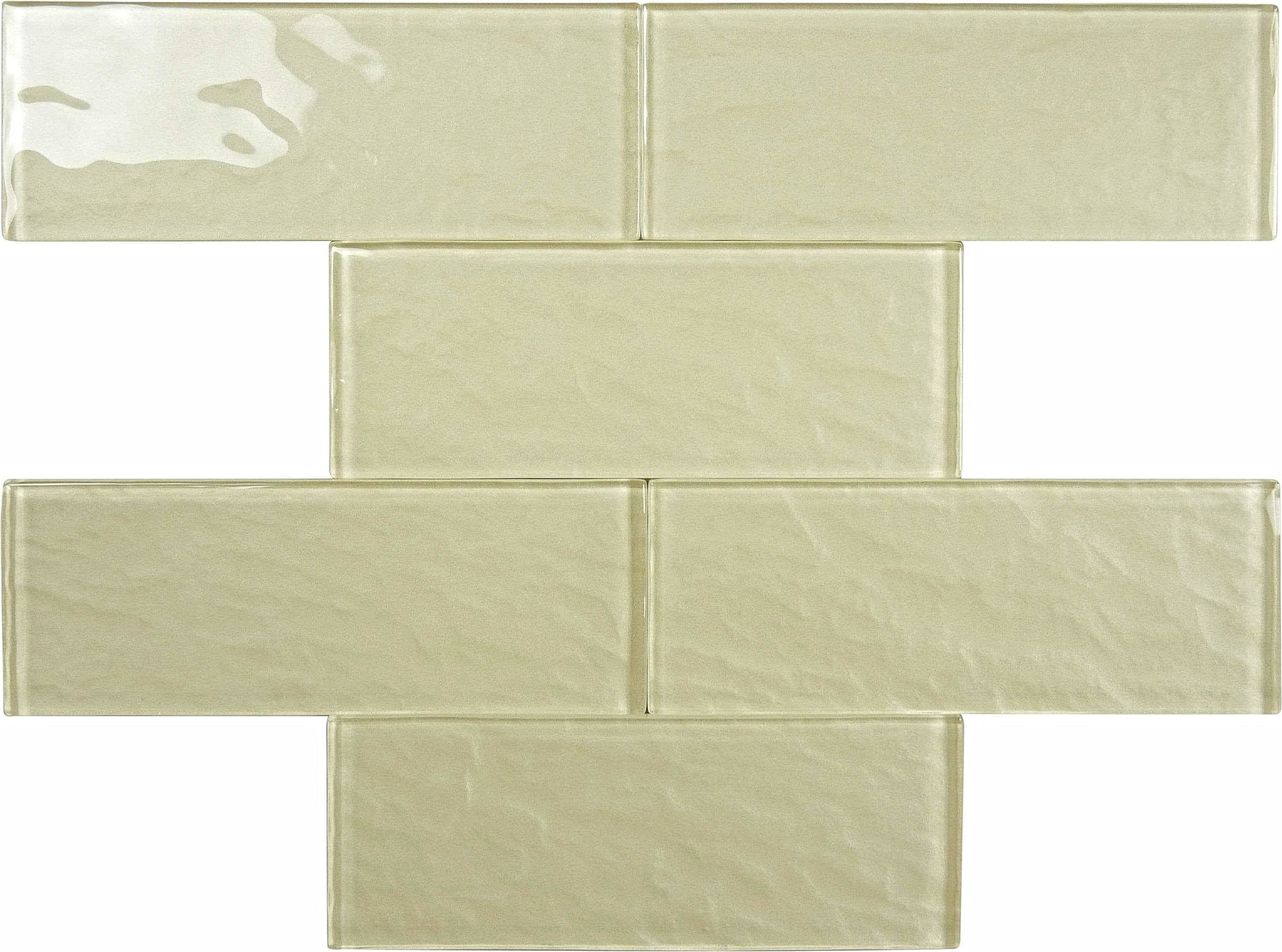 Shimmer Champagne Beige 3x8 Glossy Glass Subway Tile Horizon Tile