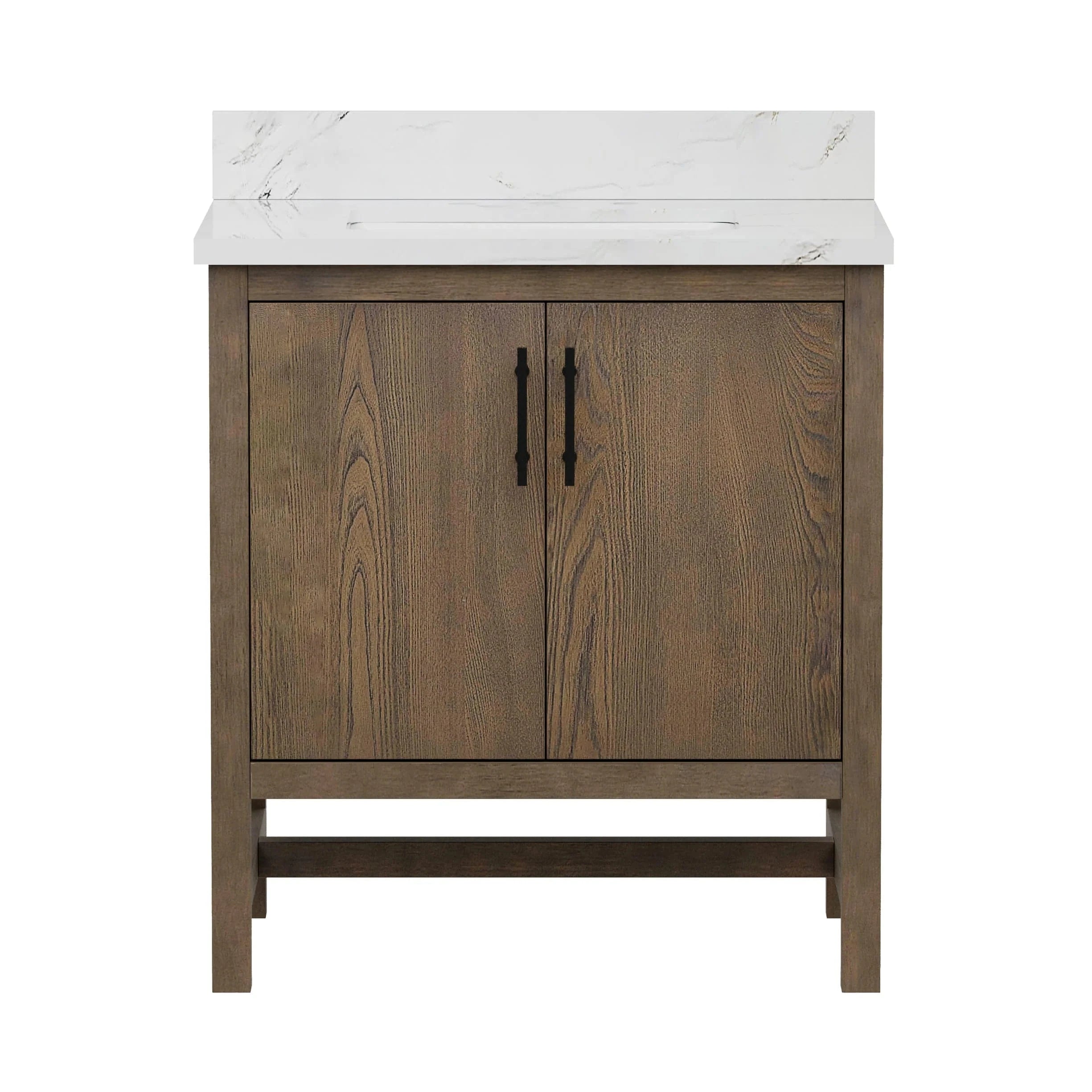Solon 30“ Vanity Family Set with Calacatta Sintered Stone Top Horizon Tile