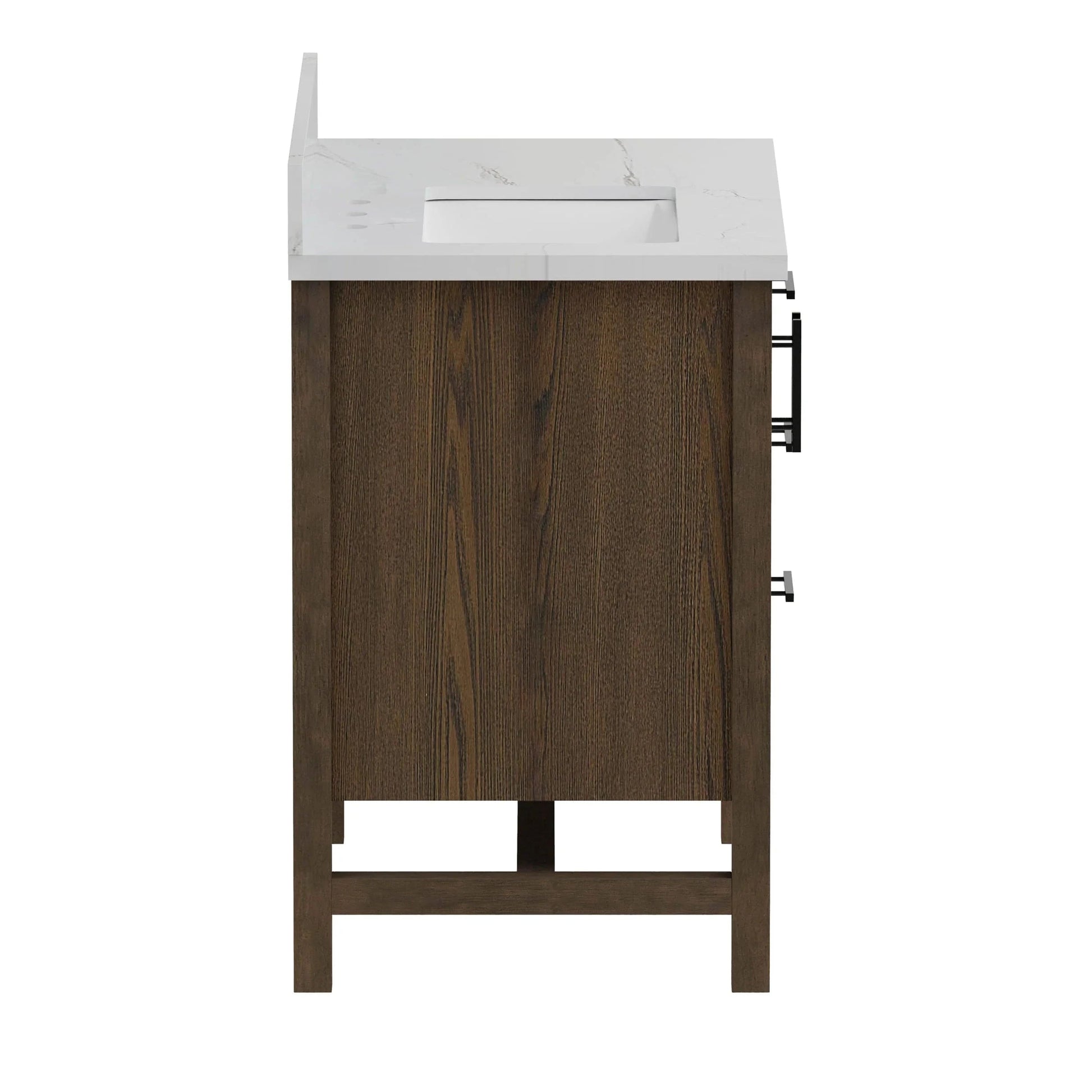 Solon 36” Vanity Family Set with Calacatta Sintered Stone Top Horizon Tile