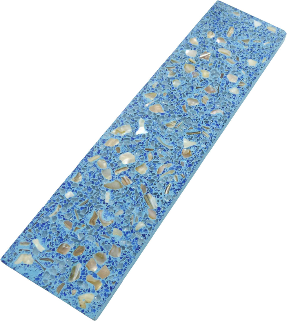 Aquaterra Blue Brick Terrazzo and Shell Polished Tile | Oasis Tile