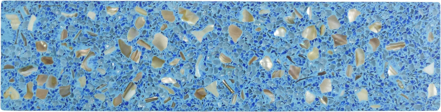 Aquaterra Blue Brick Terrazzo and Shell Polished Tile | Oasis Tile