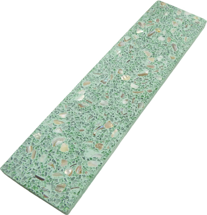 Aquaterra Green Brick Terrazzo and Shell Polished Tile Matrix Mosaics