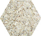 Aquaterra White Hex Terrazzo and Shell Polished Tile Matrix Mosaics