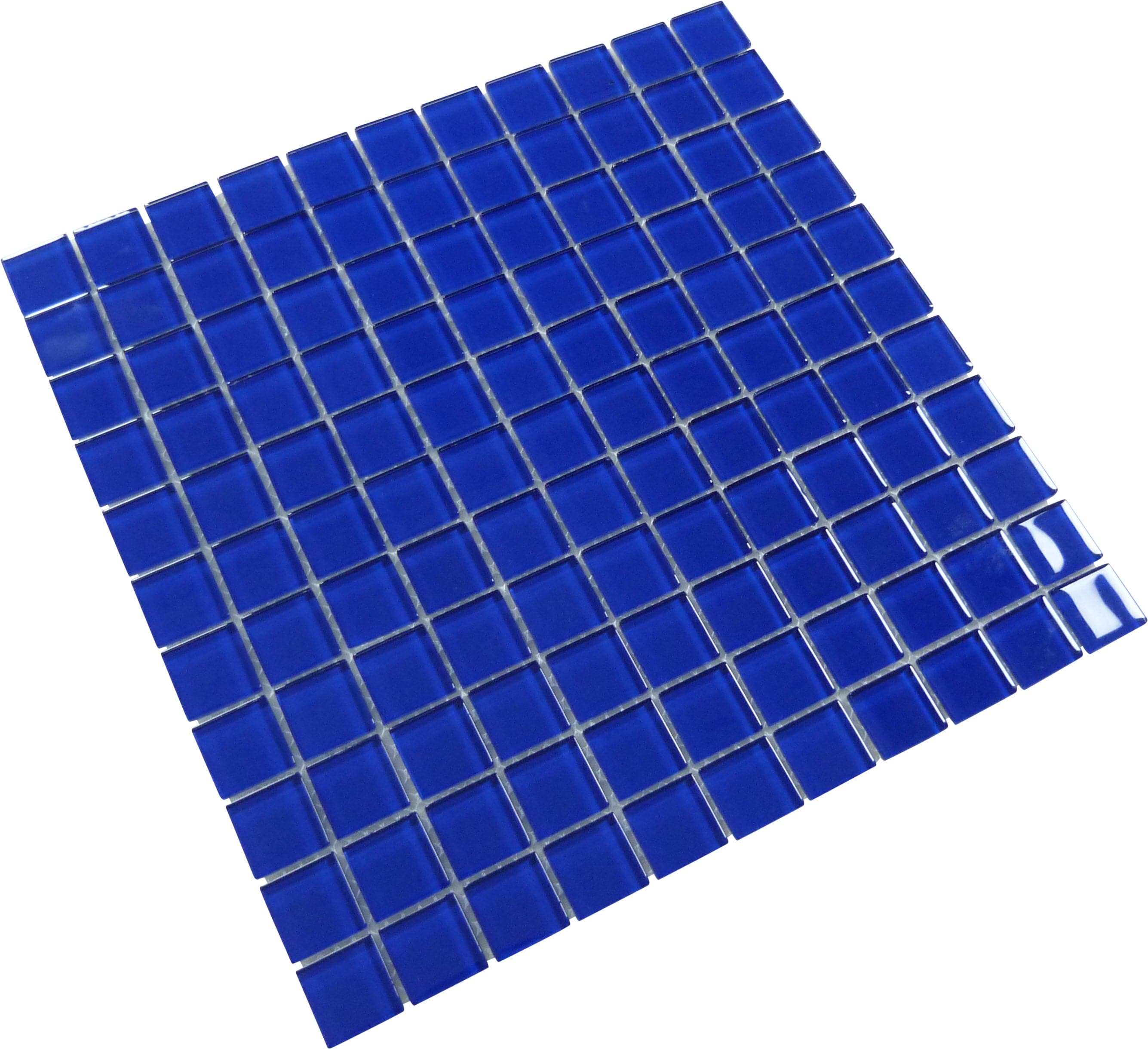 Crushed Velvet Blue 1x1 Glossy Glass Tile Matrix Mosaics