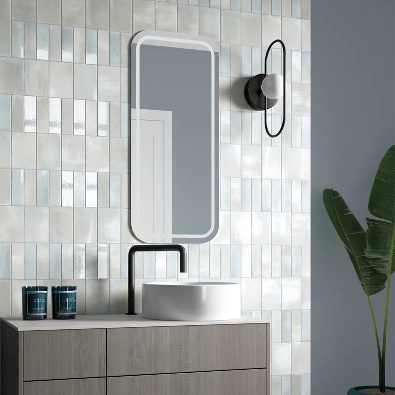 Duetto Ether Blue Matte 4×6 Porcelain Tile Matrix Mosaics