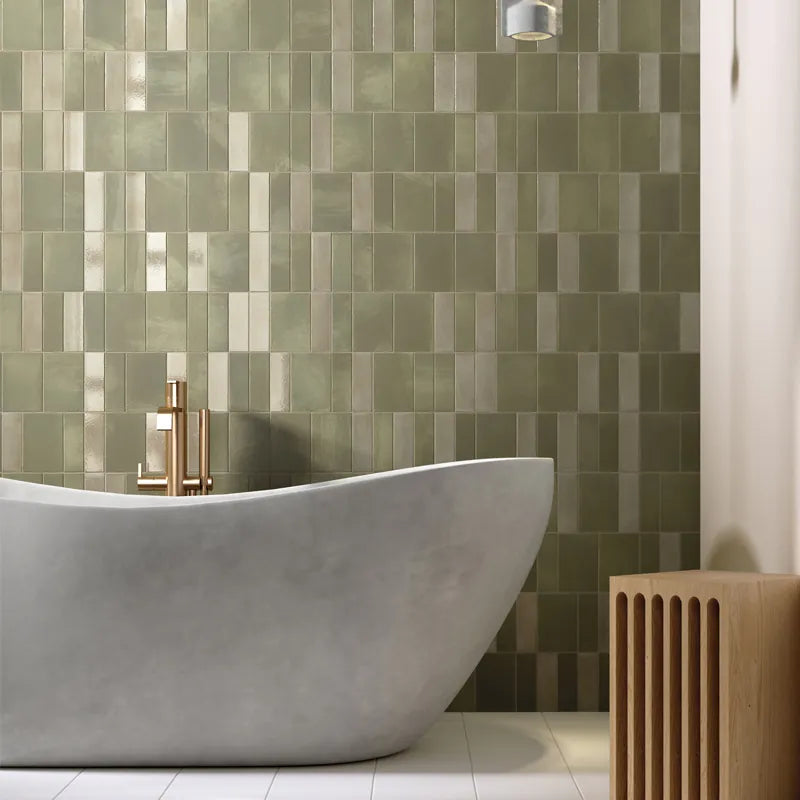 Duetto Forest Green Matte 4×6 Porcelain Tile Matrix Mosaics