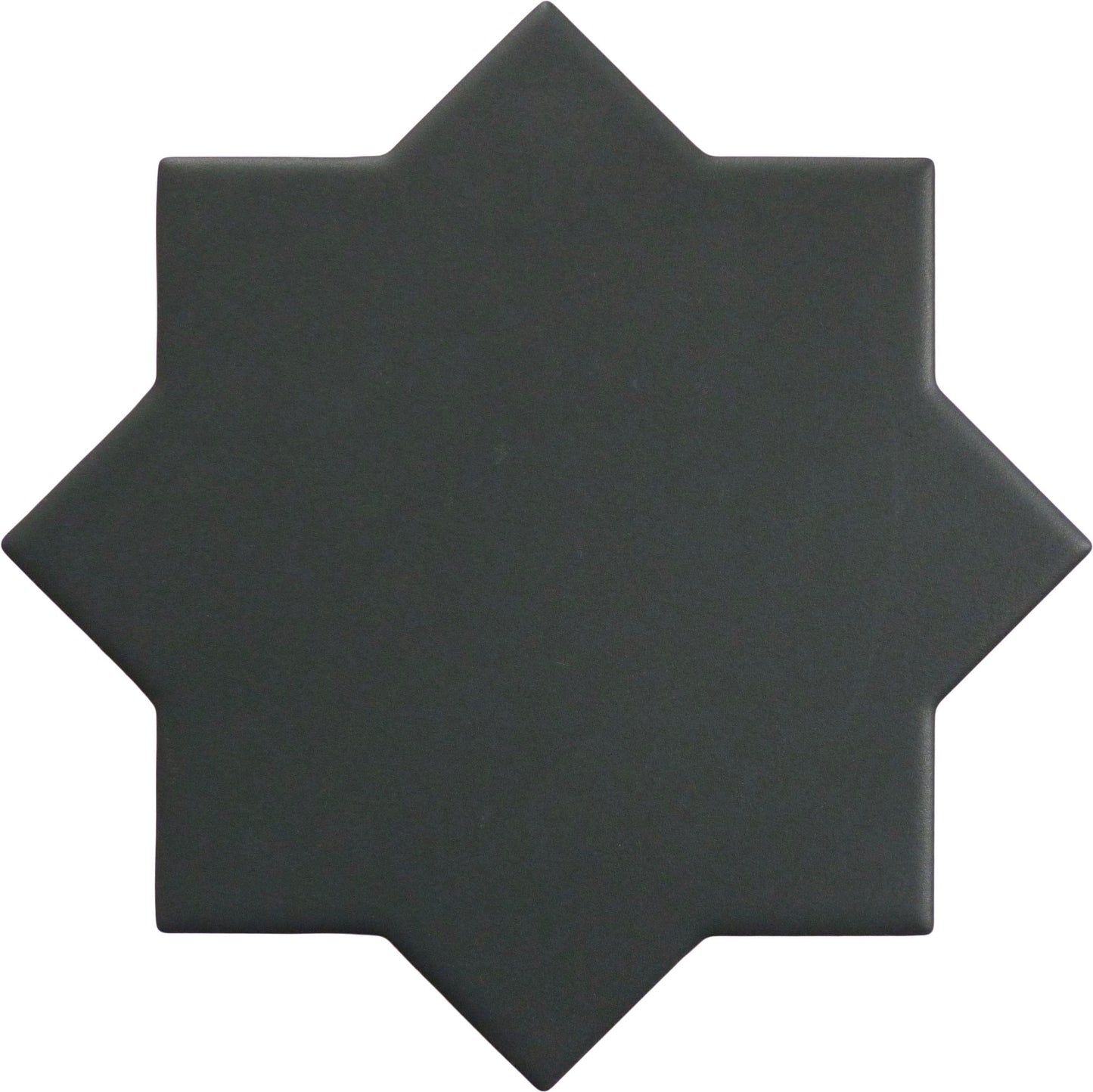 Moorish Black Star Ceramic Matte Tile Matrix Mosaics