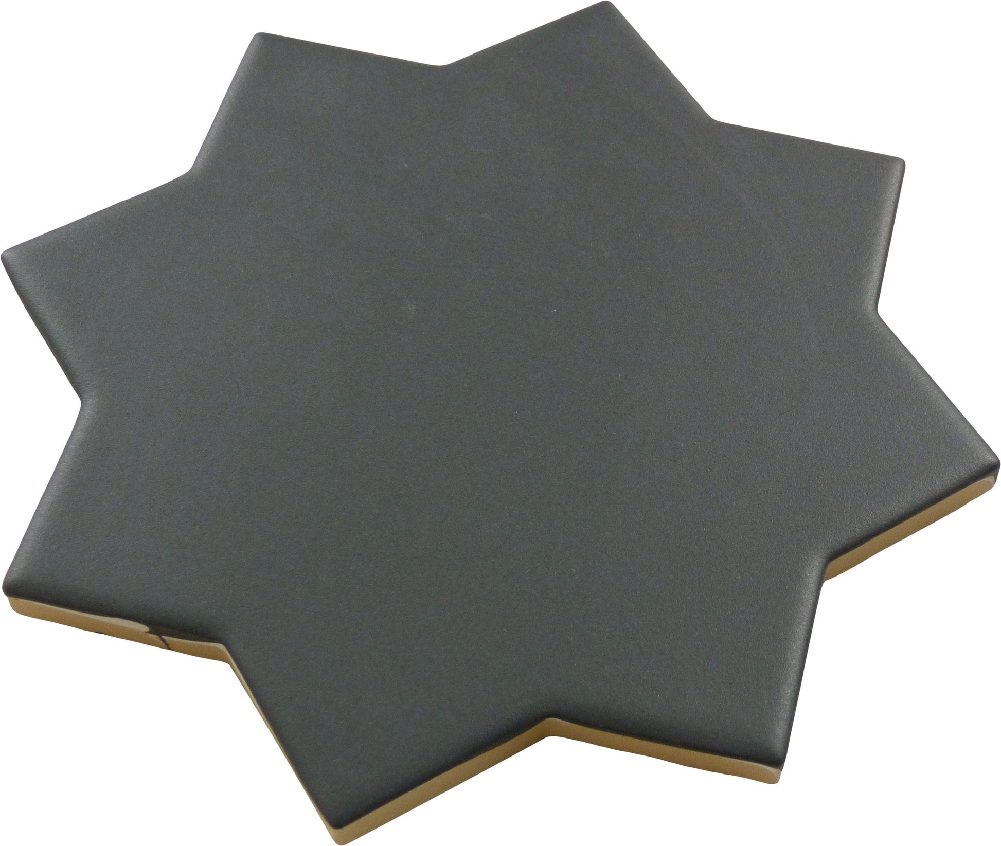 Moorish Black Star Ceramic Matte Tile Matrix Mosaics