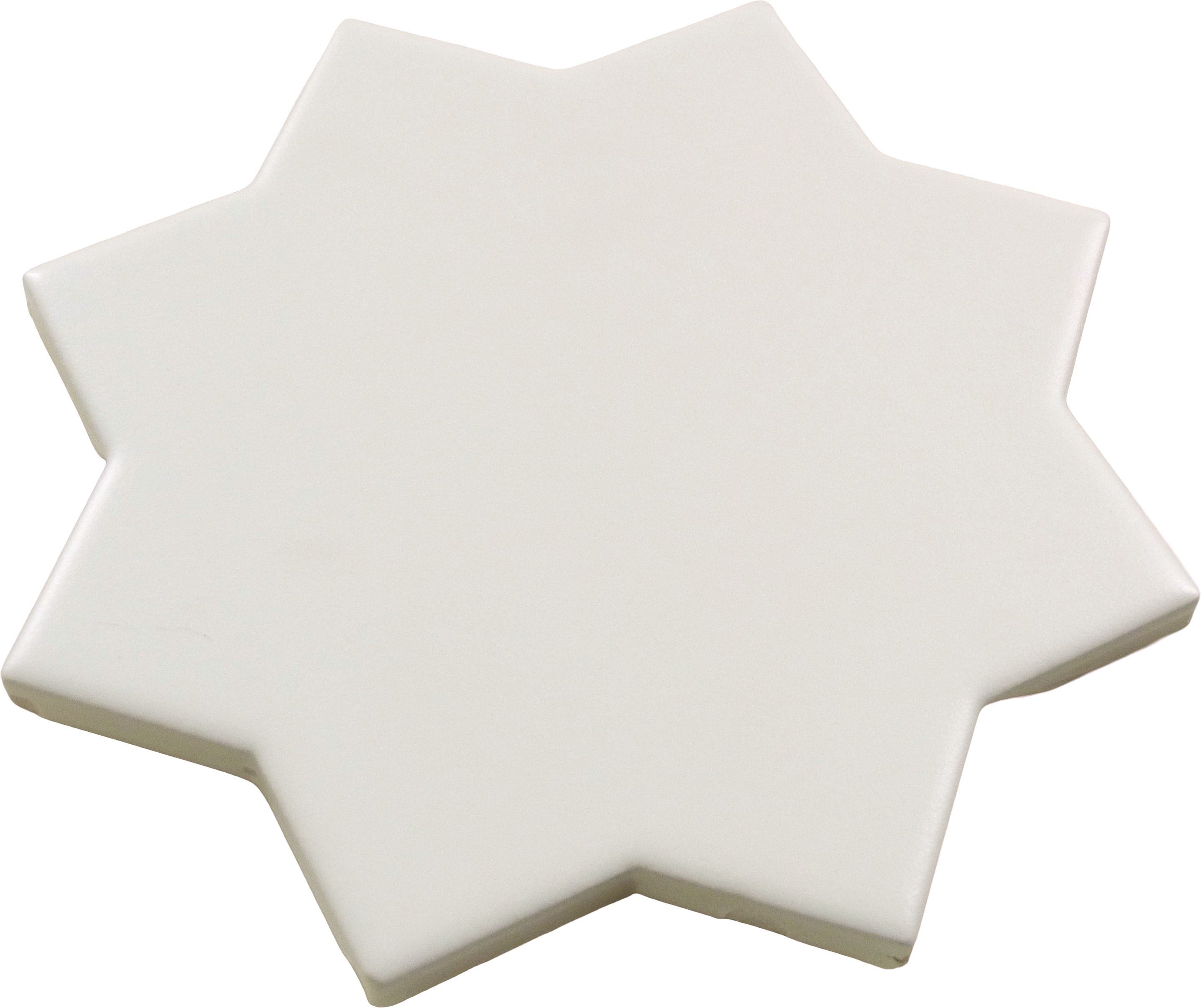 Moorish Blanco Star Ceramic Glossy Tile Matrix Mosaics