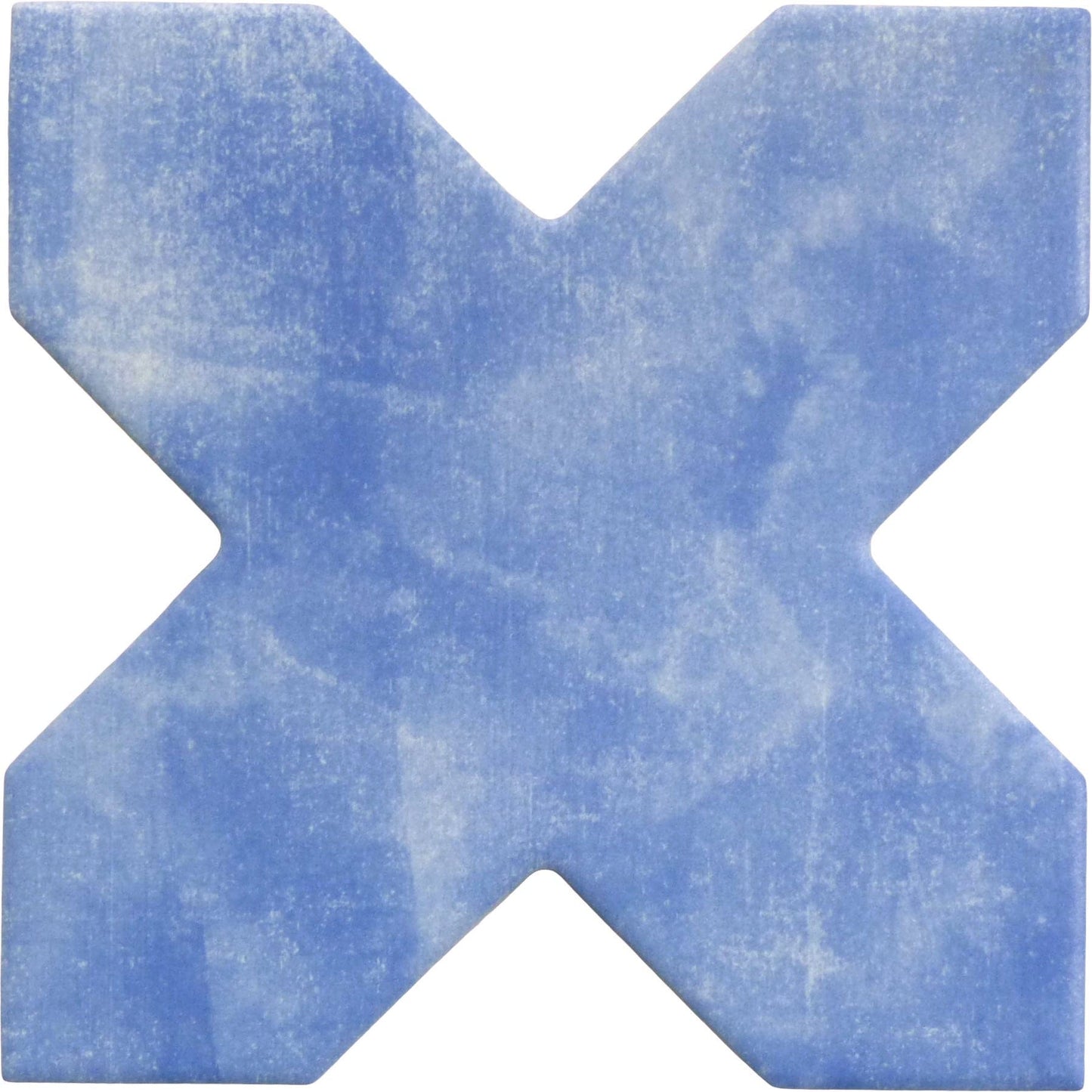 Moorish Blue Cross Ceramic Matte Tile Matrix Mosaics