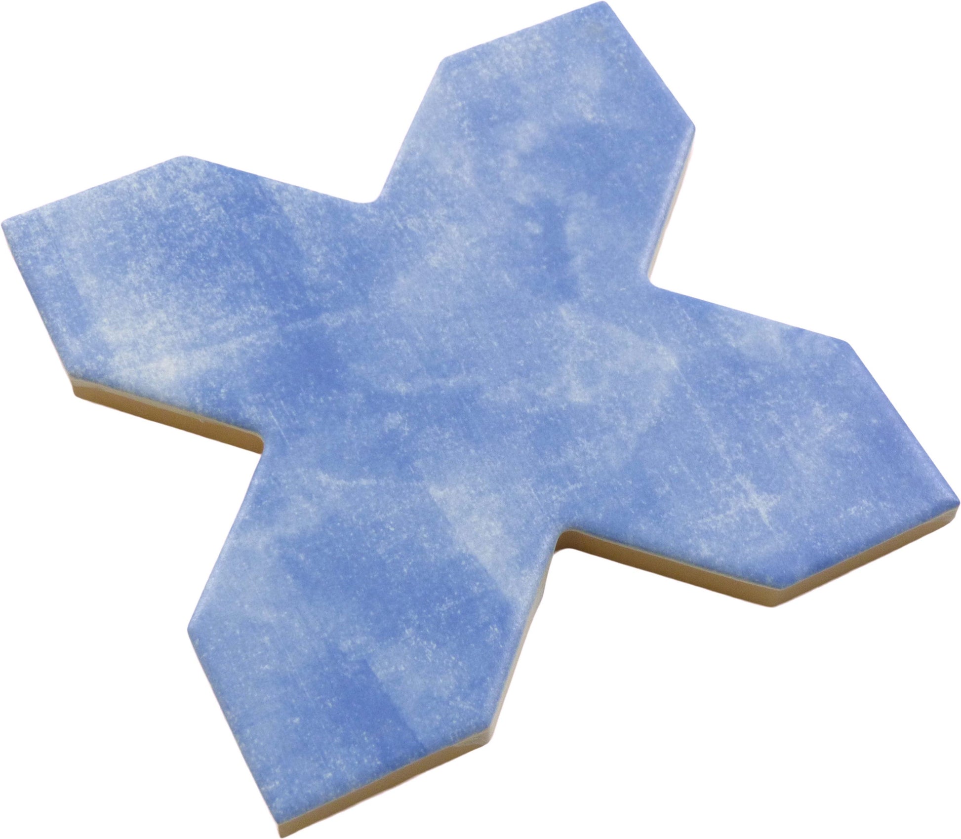 Moorish Blue Cross Ceramic Matte Tile Matrix Mosaics