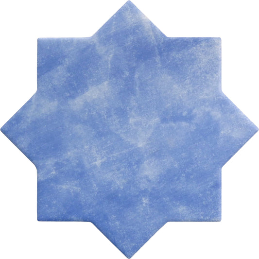 Moorish Blue Star Ceramic Matte Tile Matrix Mosaics