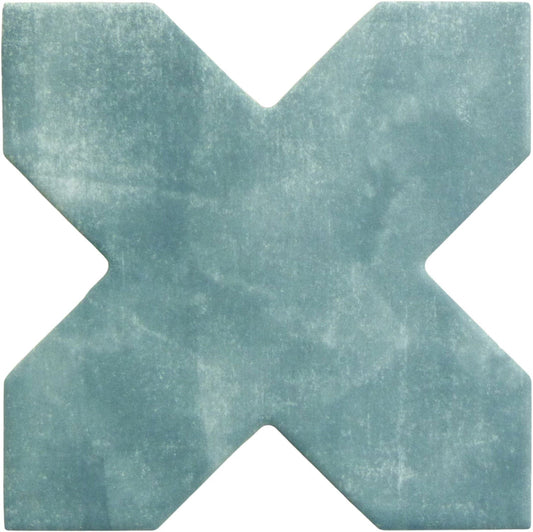 Moorish Green Cross Ceramic Matte Tile Matrix Mosaics