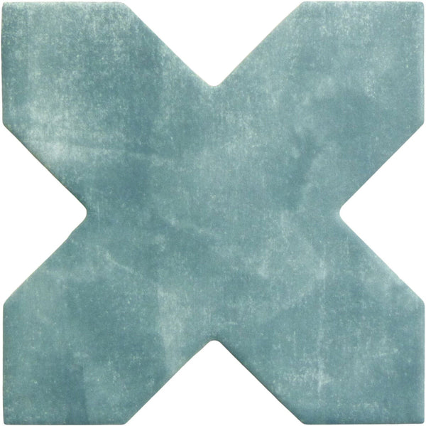 Moorish Green Cross Ceramic Matte Tile | Oasis Tile