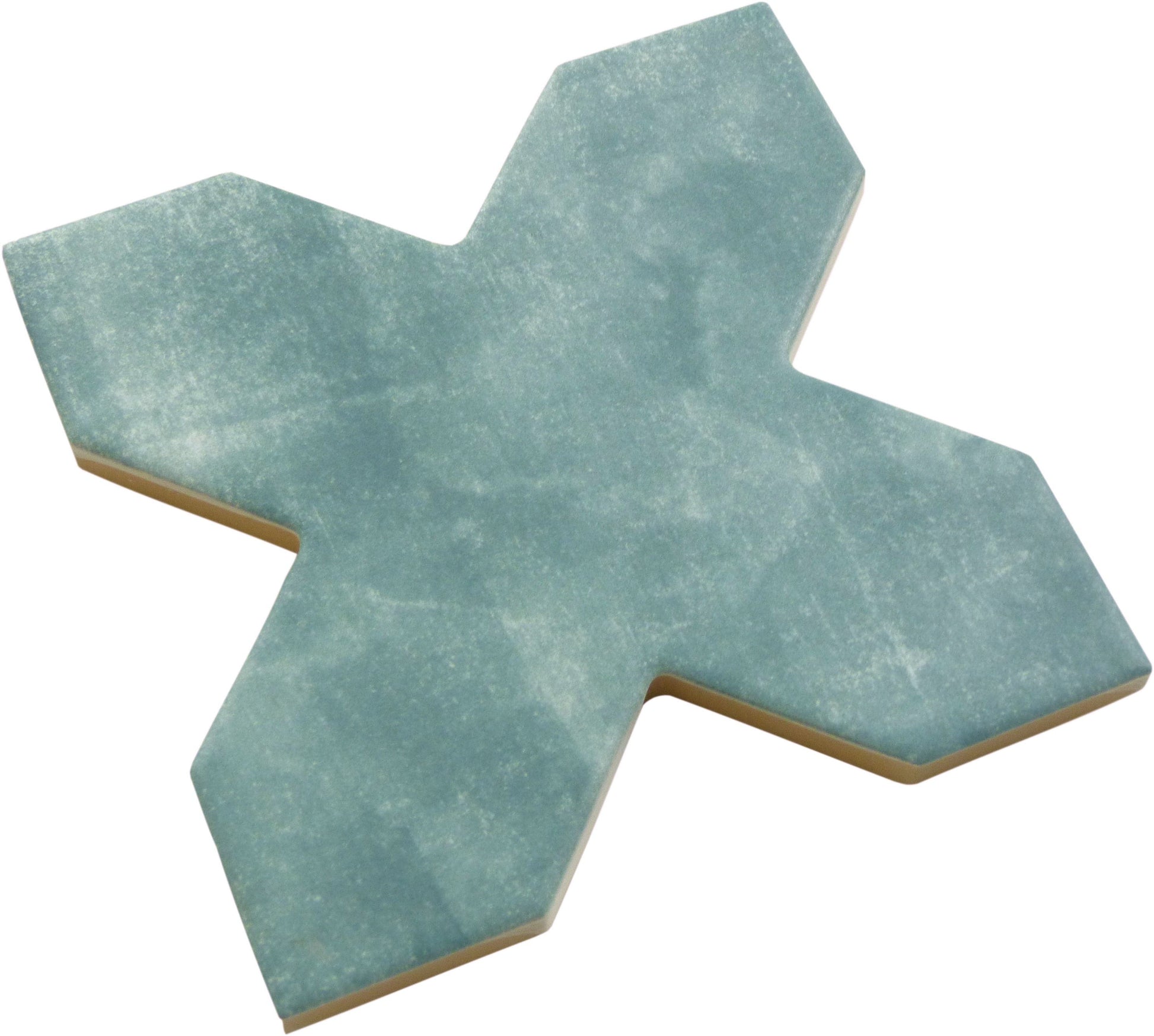 Moorish Green Cross Ceramic Matte Tile Matrix Mosaics